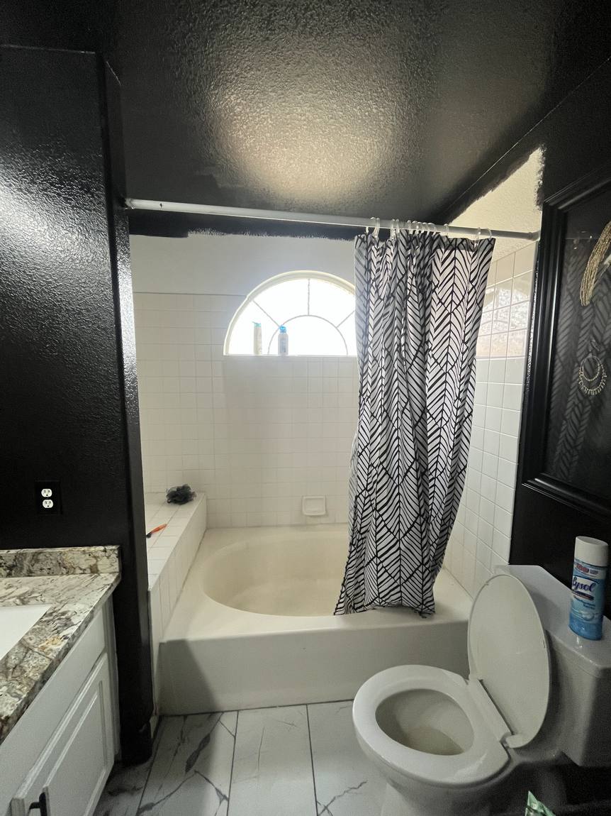 Corner Tub to Walk-In Shower before remodel