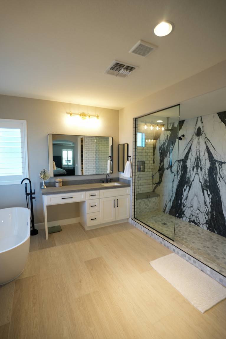 Primary Bath: Shower Wall after remodel