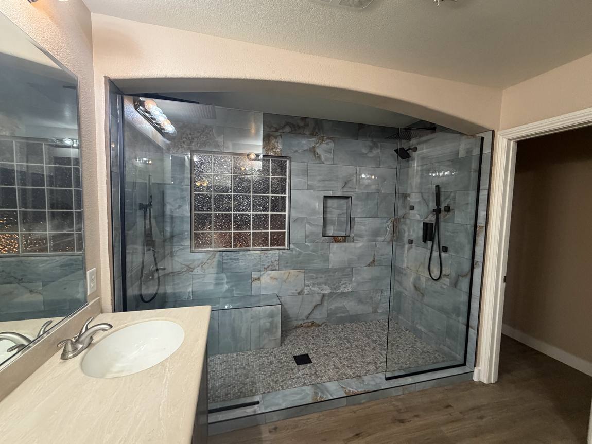 Arched Alcove Walk-In Shower after remodel