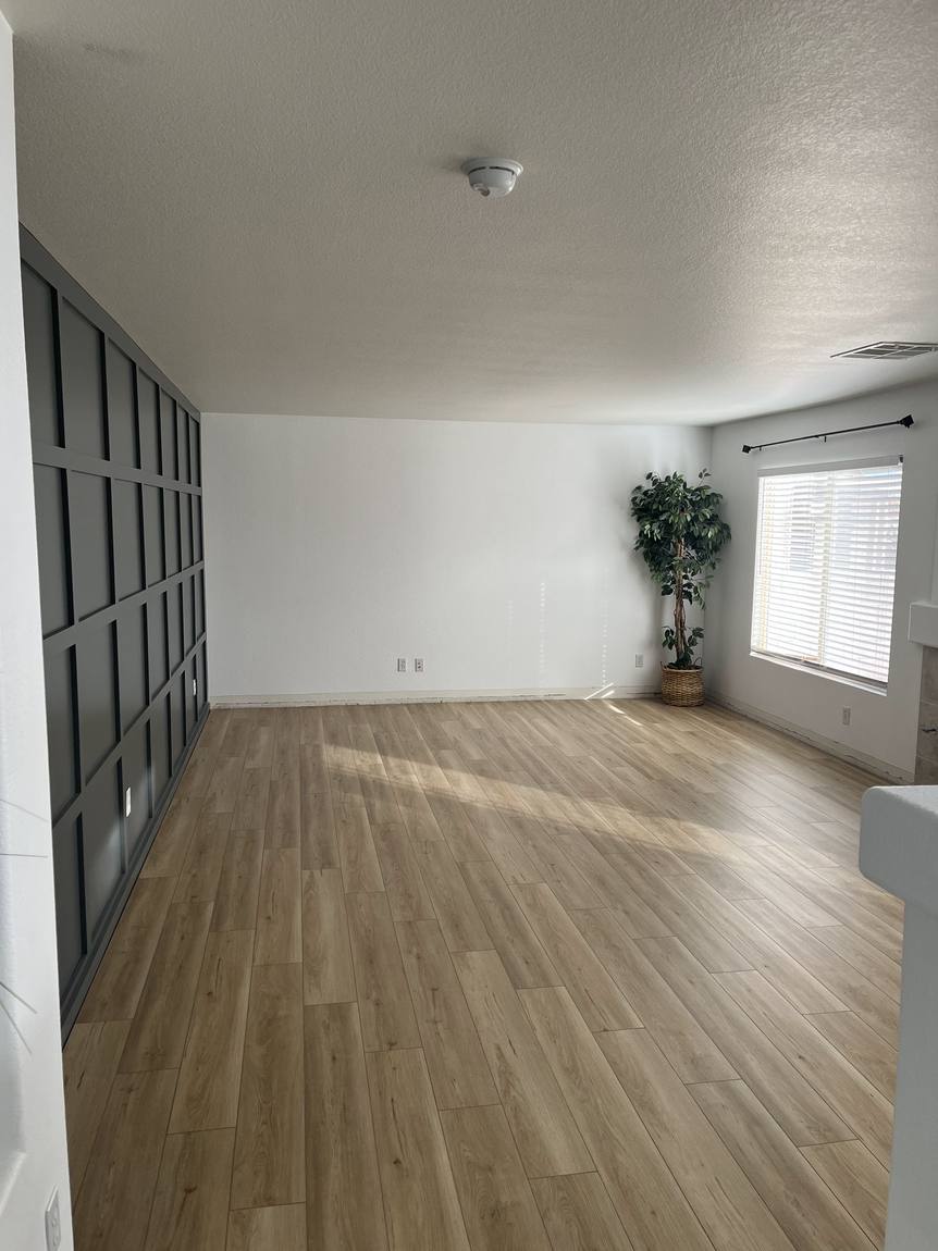 Living Room Plank Flooring after remodel