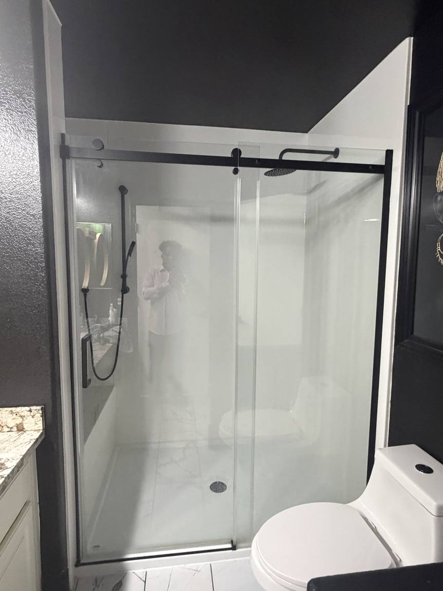 Corner Tub to Walk-In Shower after remodel
