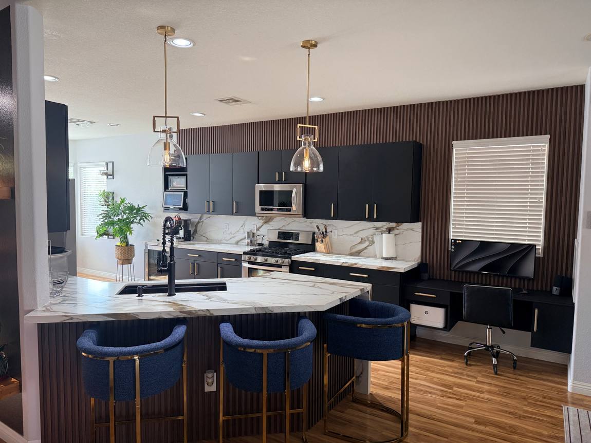 Black & Gold Kitchen after remodel